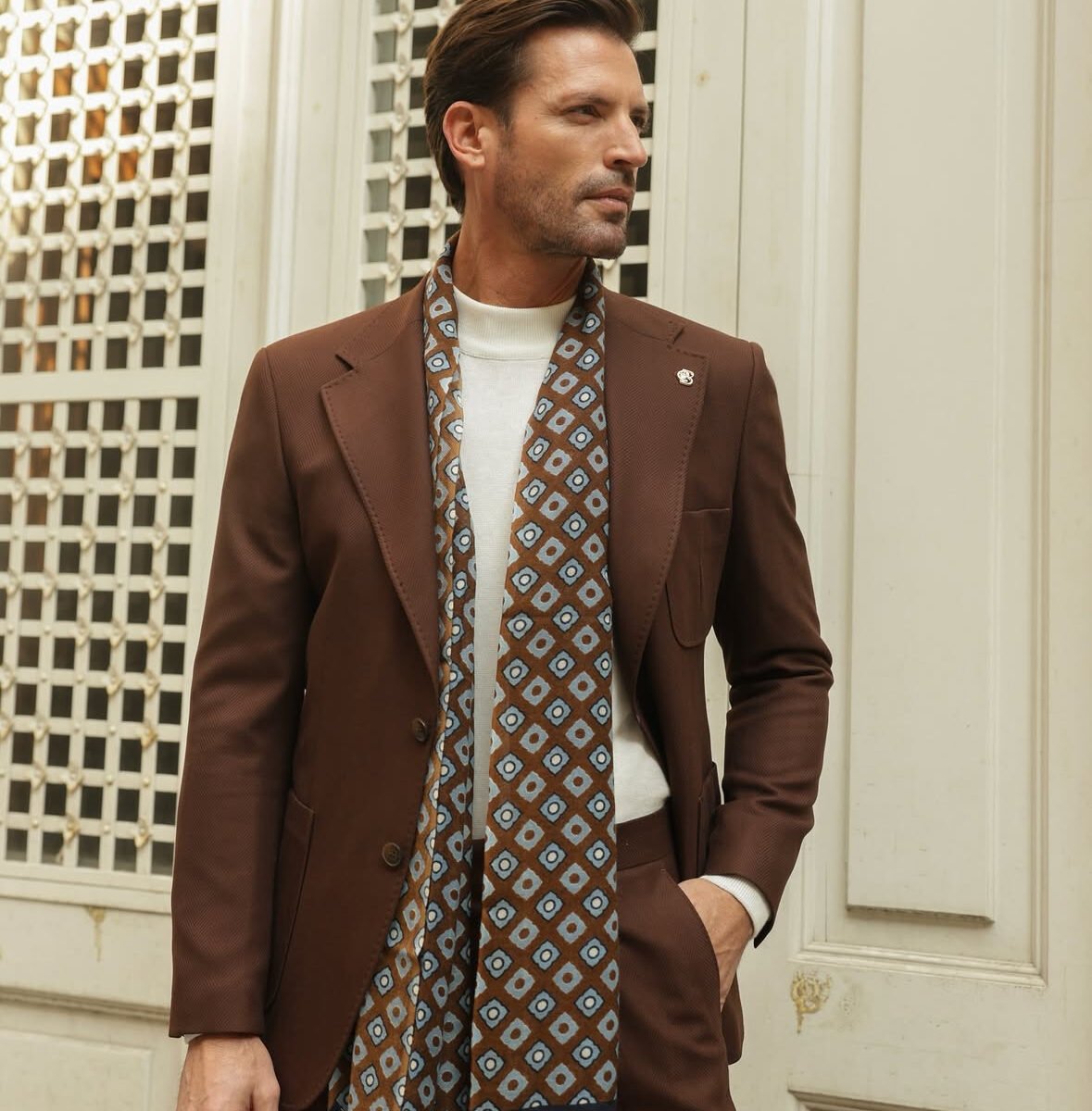 Nikko Kahve Balık Sırtı Takım Elbise